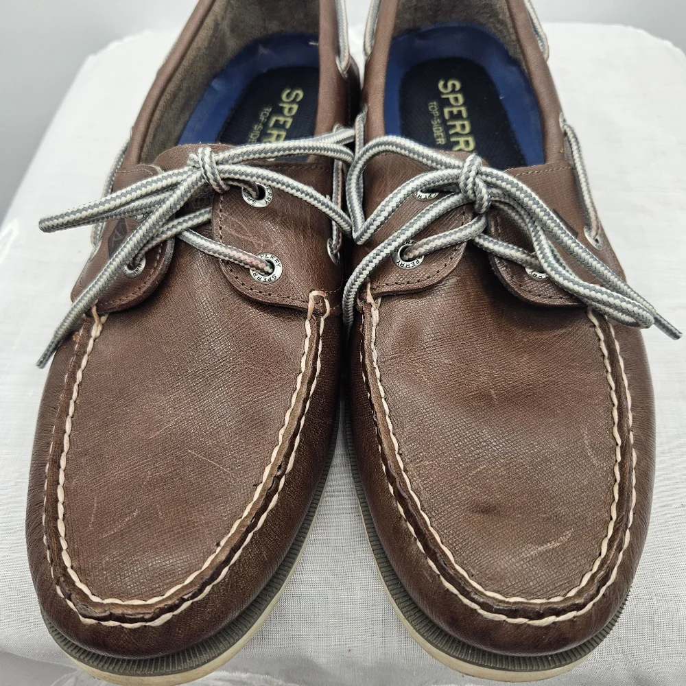 Sperry Top-Sider Mens 9M Brown Leather Authentic Original Boat‎ Shoes STS15002